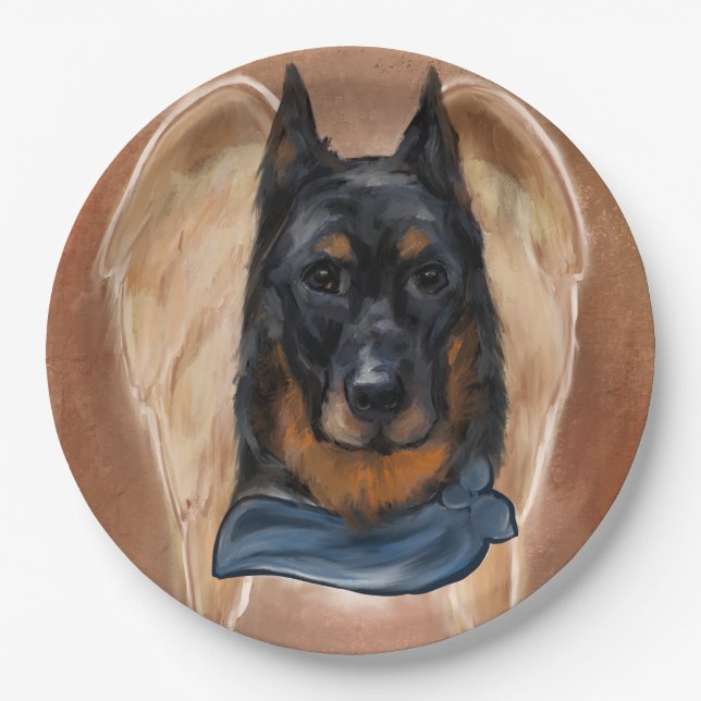 Beauceron Pappteller (Vorderseite)