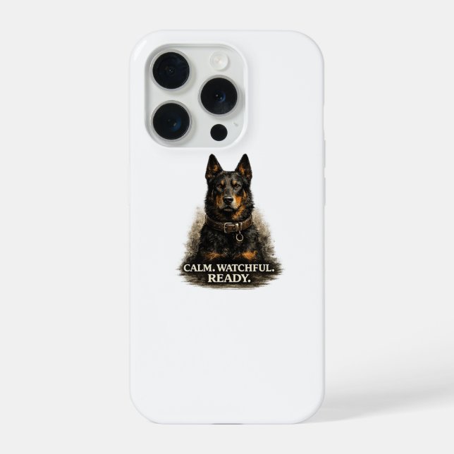 Beauceron – Ruhig Wachsam Bereit iPhone Hülle (Rückseite)