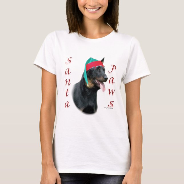 Beauceron Santa Paws T-Shirt (Vorderseite)