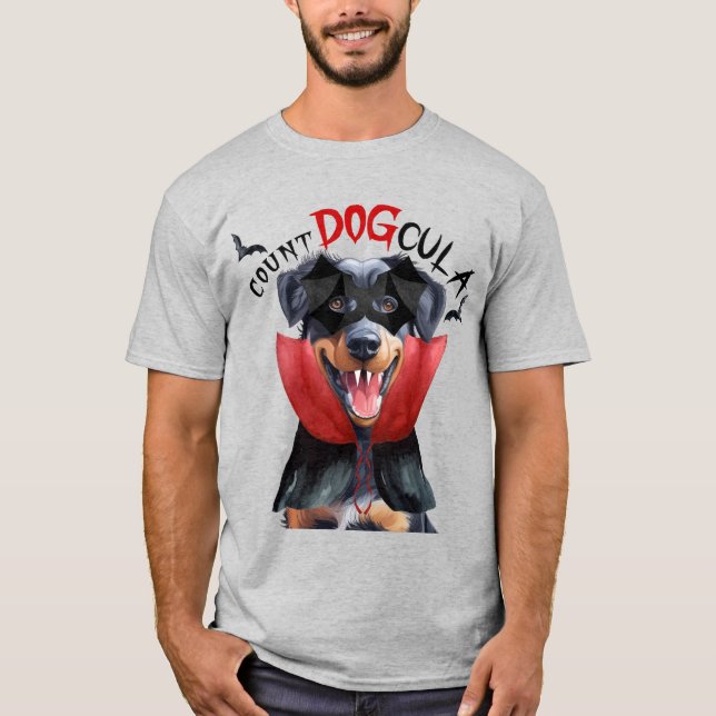 Beauceron Vampire Dog Funny Halloween T-Shirt (Vorderseite)