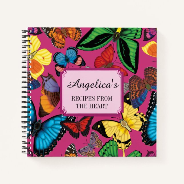 Beaucoup Butterflies! Rezept Notizbuch (Vorderseite)
