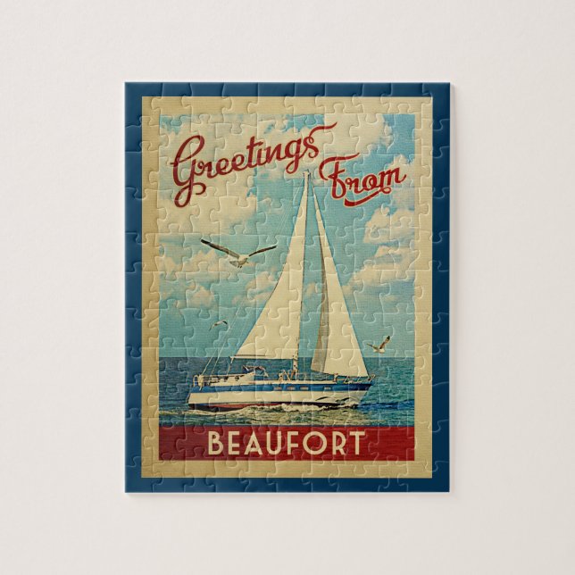 Beaufort Jigsaw Puzzle Sailboat Vintage NC (Vertikal)