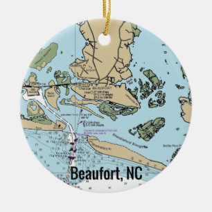 Beaufort NC Chart Keramik Ornament