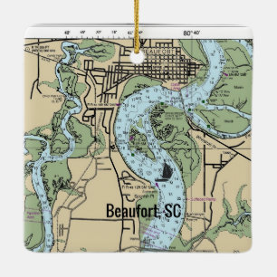 Beaufort South Carolina Chart Keramikornament