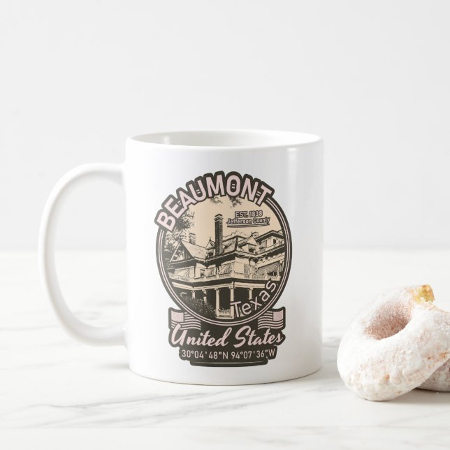 BEAUMONT CITY - TEXAS VINTAG KAFFEETASSE (Mit Donut)