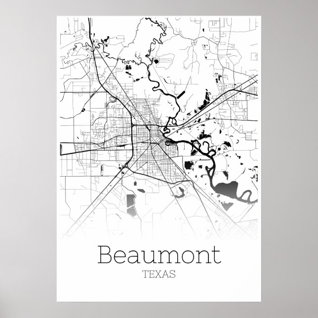 Beaumont Map - Texas - City Map Poster (Vorne)
