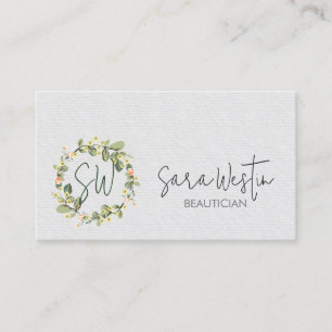 Beautician Beauty Monogram Visitenkarte