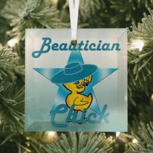 Beautician Chick #7 Ornament Aus Glas