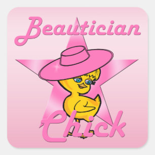 Beautician Chick #8 Quadratischer Aufkleber