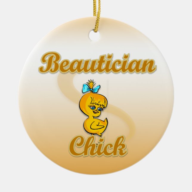 Beautician Chick Keramik Ornament (Vorne)