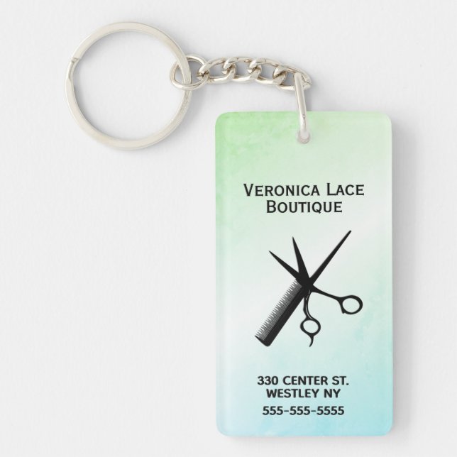 Beautician Design Blue Green Schlüsselanhänger (Vorderseite)