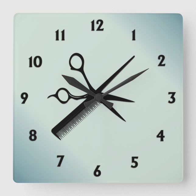 Beautician Design Green Quadratische Wanduhr (Vorderseite)
