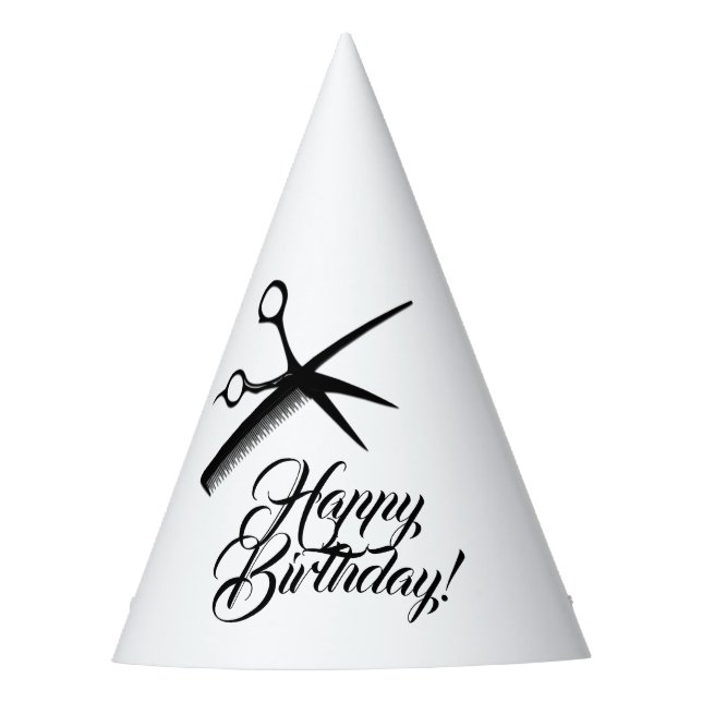 Beautician Design Happy Birthday Partyhütchen (Vorderseite)