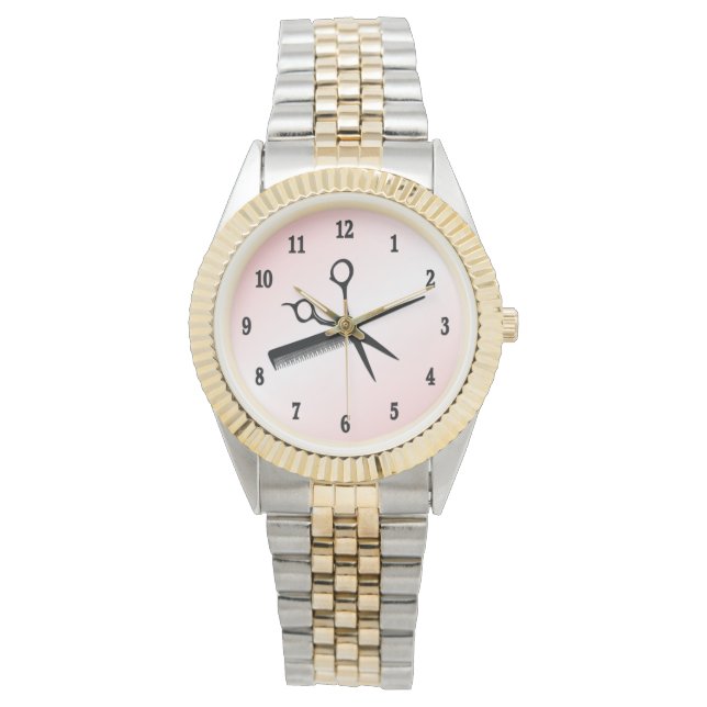 Beautician Design Pink Armbanduhr (Vorderseite)