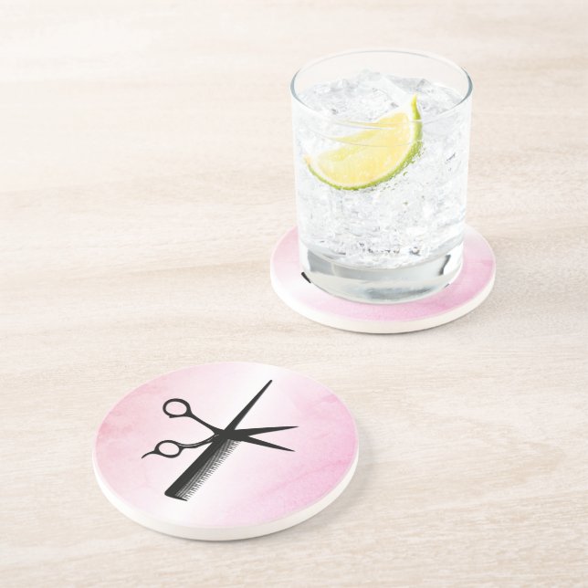 Beautician Design Pink Getränkeuntersetzer (Seite)