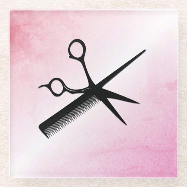 Beautician Design Pink Glasuntersetzer (Vorderseite)