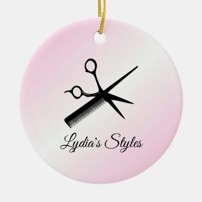 Beautician Design Pink Personal Keramik Ornament (Vorne)