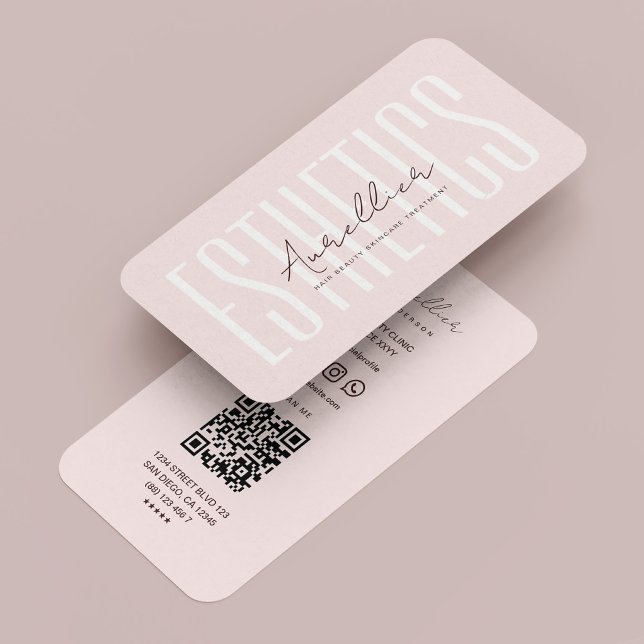 Beautician Esthetician Eleganpink Ästhetik Visitenkarte (Beautician Esthetician Elegant Pink Aesthetic Business Card
)