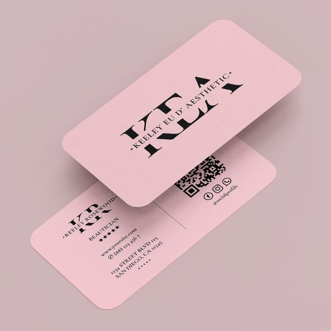 Beautician Esthetiker Pink Pastel Modern Visitenkarte (Beautician Esthetician Pink Pastel Modern Business Card
)