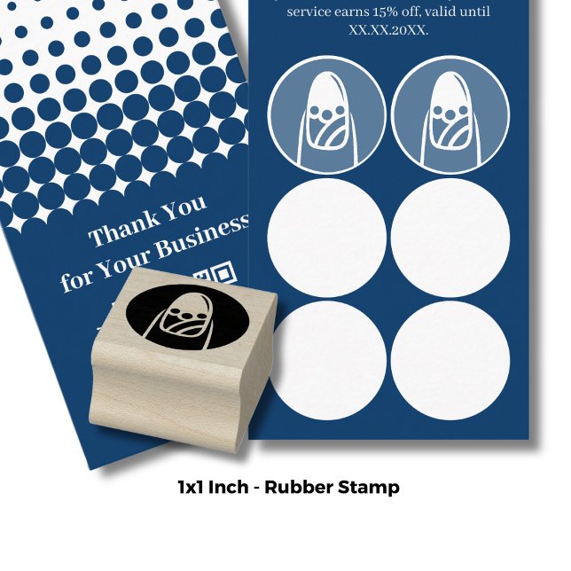 Beautician Finger Nail - 1 Zoll Loyalitätskarte Gummistempel (Beautician Finger Nail – 1" Inch Loyalty Card Rubber Stamp)