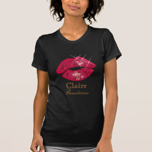 Beautician glühend funkelnde rote Lippen T-Shirt