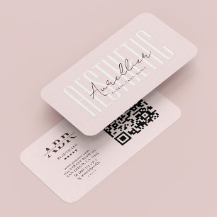 Beautician Monogram Cosmetologin Ästhetisch Pink Visitenkarte