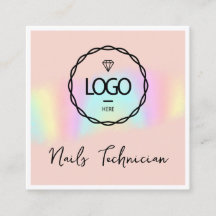 Beautician QR Code Logo Gerahmt Moderner Holograph