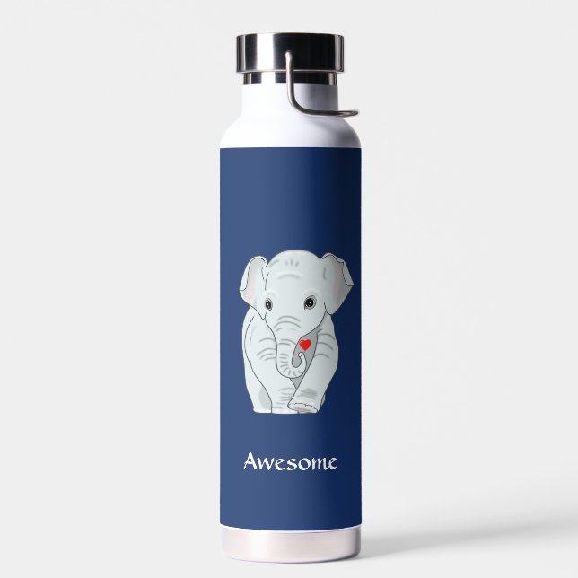 Beautifil Elephant on Blue Trinkflasche (Links)