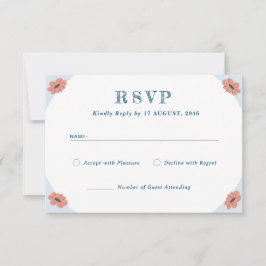 Beautifil Retro Floral Wedding RSVP Response Cards