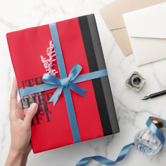 BEAUTIFL VATER GIFT_LETTER _RED_BLACK_GRAY_ GESCHENKPAPIER
