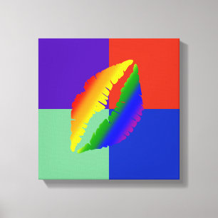Beautiful Abstrakt Brown Lips Canvas Print Leinwanddruck