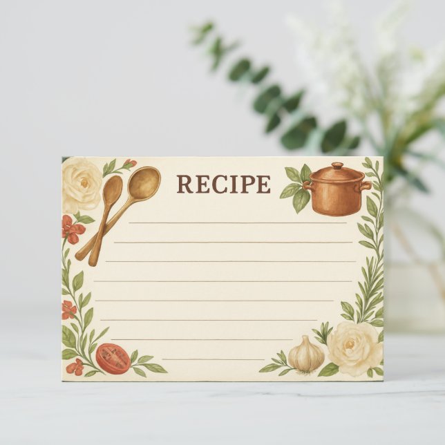 Beautiful Accents of Tuscany Recipe Card (Stehend Vorderseite)