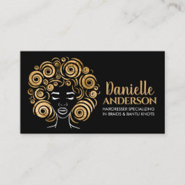 Beautiful African American Woman Silhouette Visitenkarte