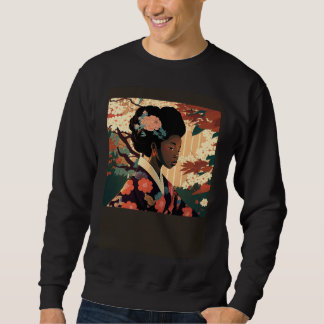 Beautiful African Asian woman in kimono Afro Asian Sweatshirt