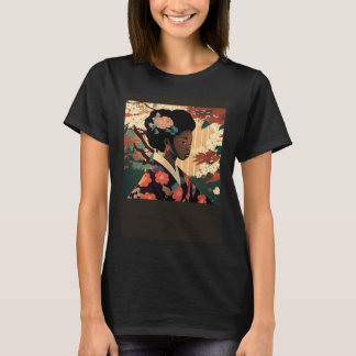 Beautiful African Asian woman in kimono Afro Asian T-Shirt