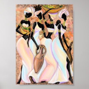 Beautiful African Ladys Poster - Modernes Gemälde