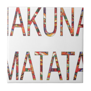 Beautiful African Vintag Colors Hakuna Matata Art Fliese