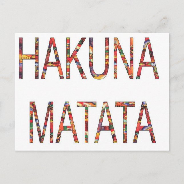 Beautiful African Vintag Colors Hakuna Matata Art Postkarte (Vorderseite)