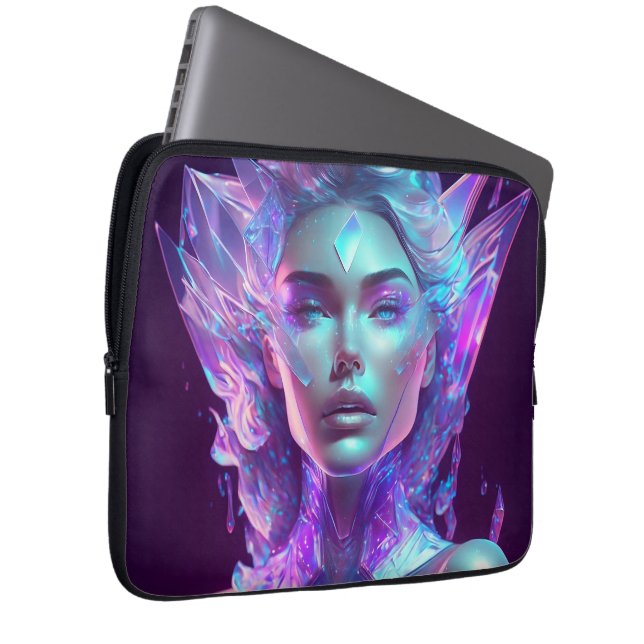 Beautiful Ai Art Hübsch Icy Glass wie Woman Laptopschutzhülle (Vorne Rechts)
