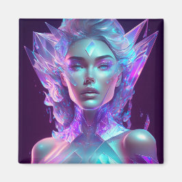 Beautiful Ai Art Hübsch Icy Glass wie Woman Magnet