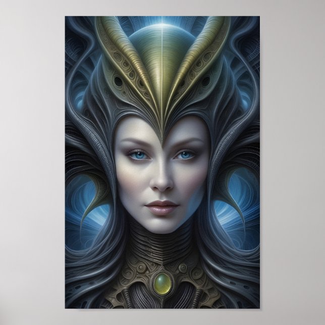 Beautiful Alien Woman - 001 - Fantasy Art Poster (Vorne)