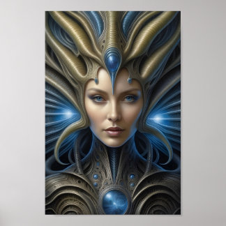 Beautiful Alien Woman - 015 - Fantasy Art Poster