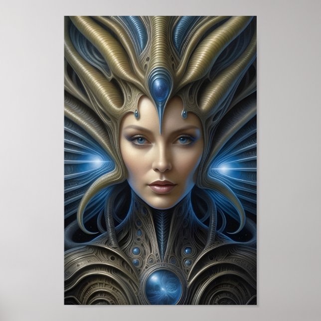 Beautiful Alien Woman - 015 - Fantasy Art Poster (Vorne)