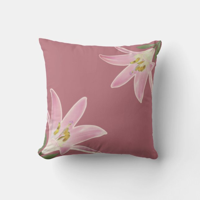 Beautiful Amaryllis Blume auf der Rose Gold Kissen (Vorderseite)