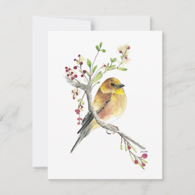 Beautiful American Goldfinch Songbird Note Card (Vorderseite)