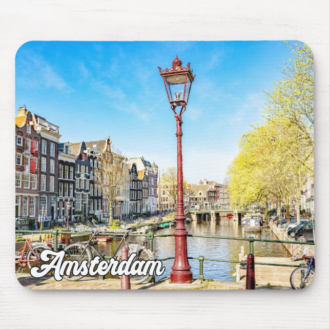 Beautiful Amsterdam, Niederlande Mousepad (Vorne)