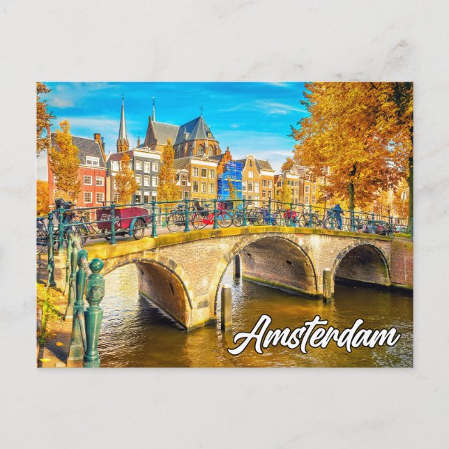 Beautiful Amsterdam, Niederlande Postkarte (Vorderseite)