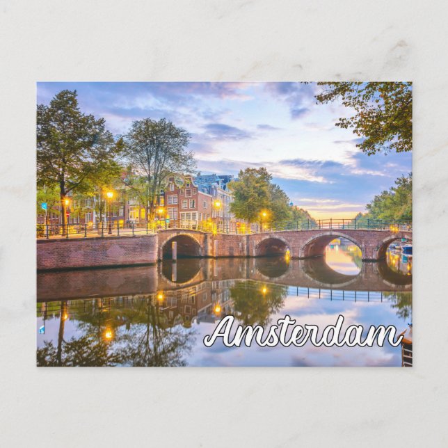 Beautiful Amsterdam, Niederlande Postkarte (Vorderseite)