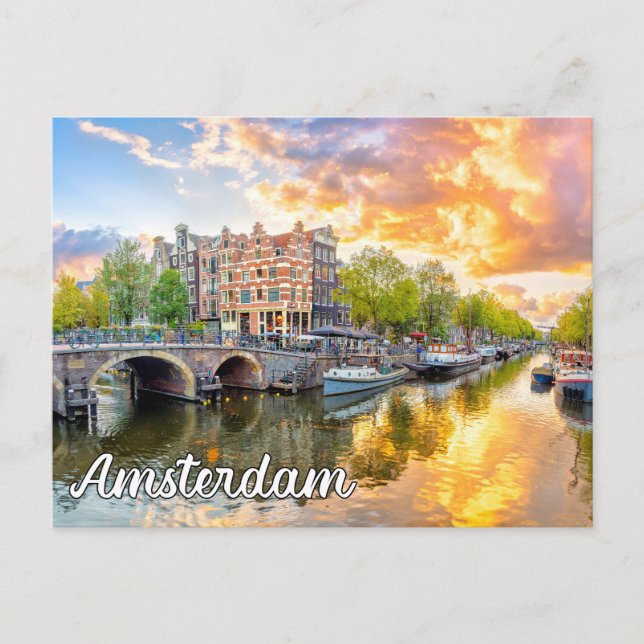 Beautiful Amsterdam, Niederlande Postkarte (Vorderseite)