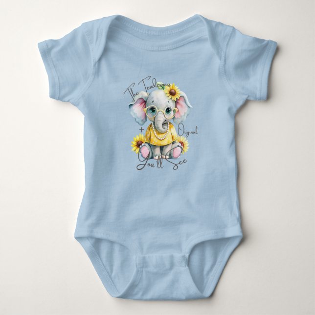 Beautiful and Tender Elephant Original Baby Strampler (Vorderseite)